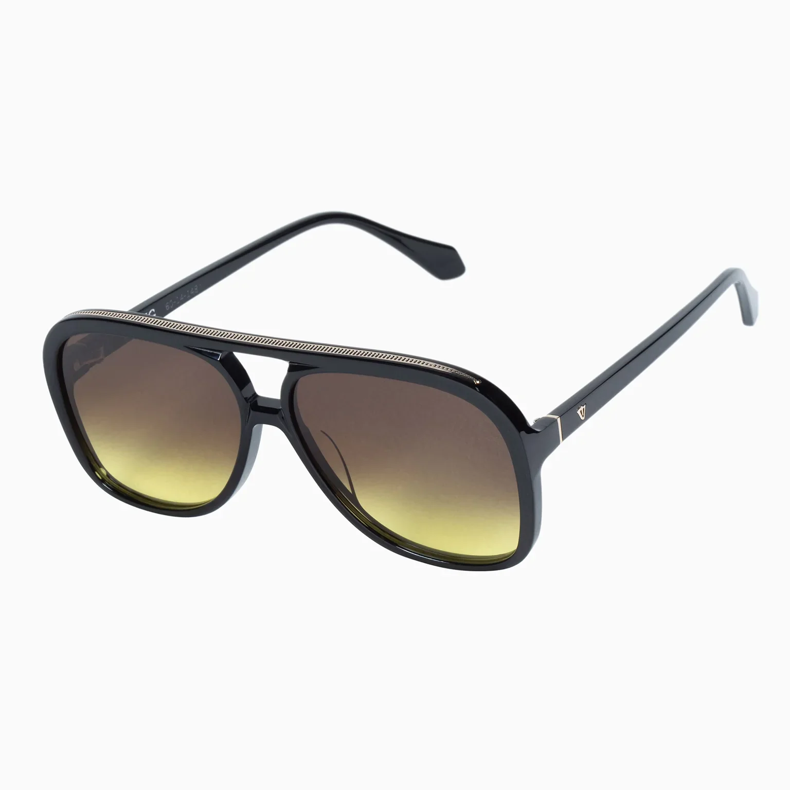 BANG - Gloss Black w. Gold Metal Trim / Brown to Yellow Gradient Lens - Image 2