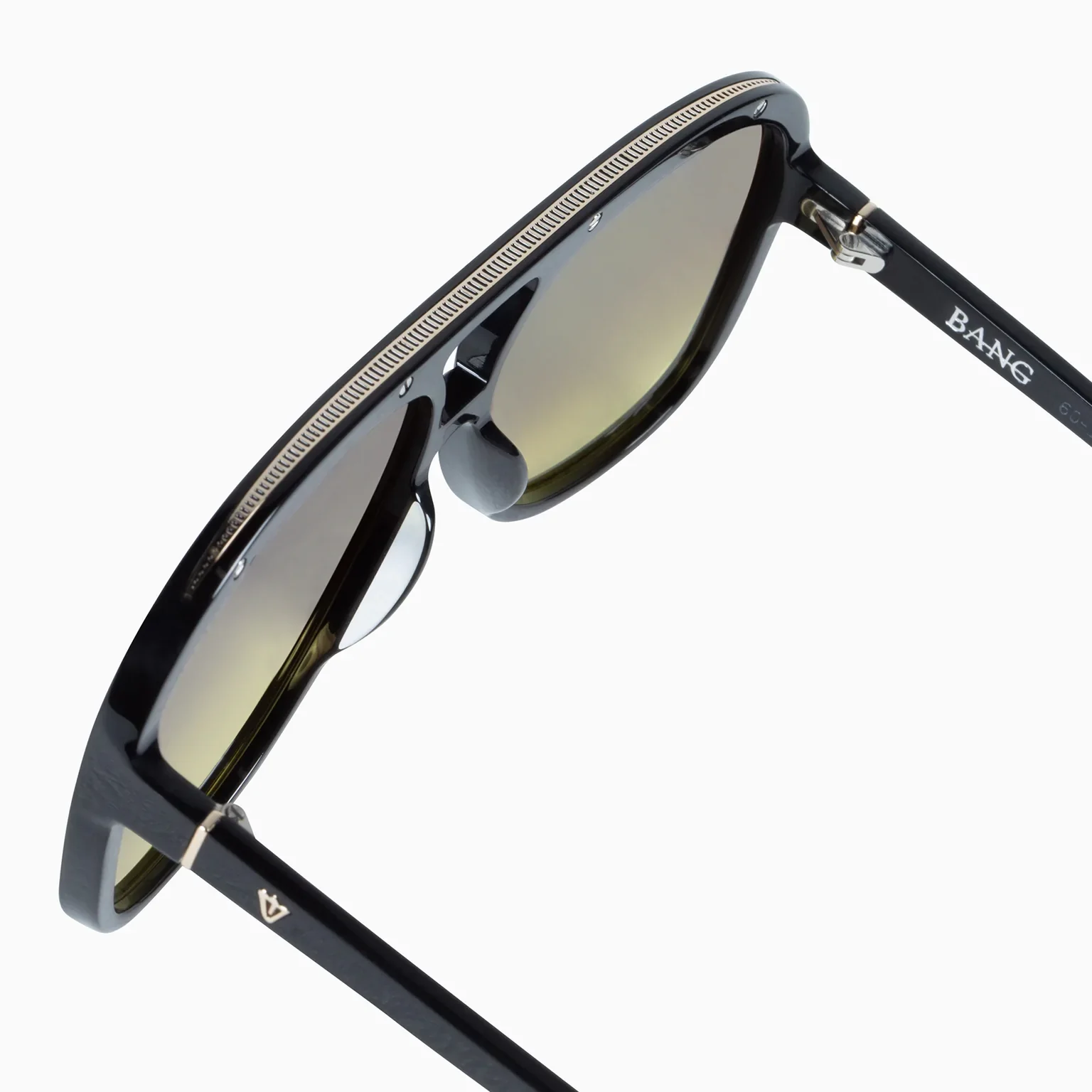 BANG - Gloss Black w. Gold Metal Trim / Brown to Yellow Gradient Lens - Image 3