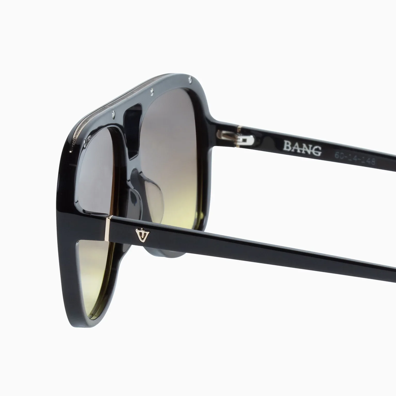 BANG - Gloss Black w. Gold Metal Trim / Brown to Yellow Gradient Lens - Image 4