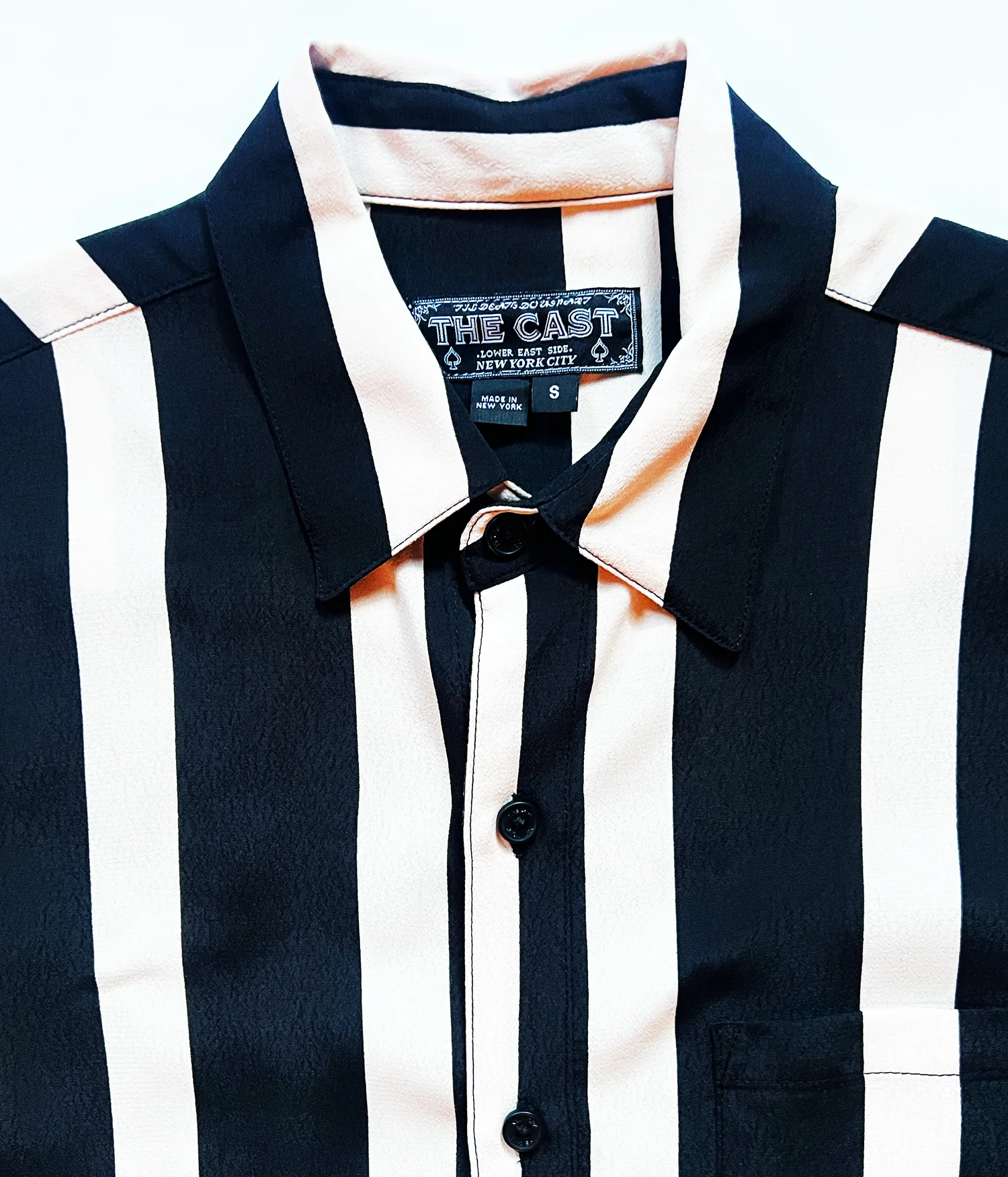 BLACK CAT BONE Black And Cream Stripe Shirt - Image 3