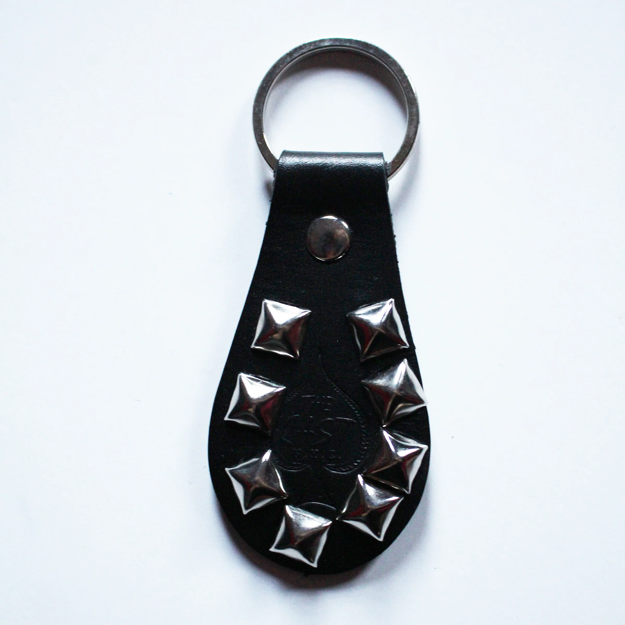 BOUND FOR HELL Studded Leather Keychain