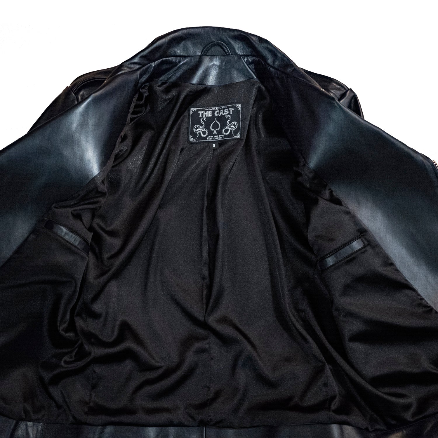 BOWERY BLACK LEATHER BIKER JACKET - Limited Edition Black Luster - Image 4