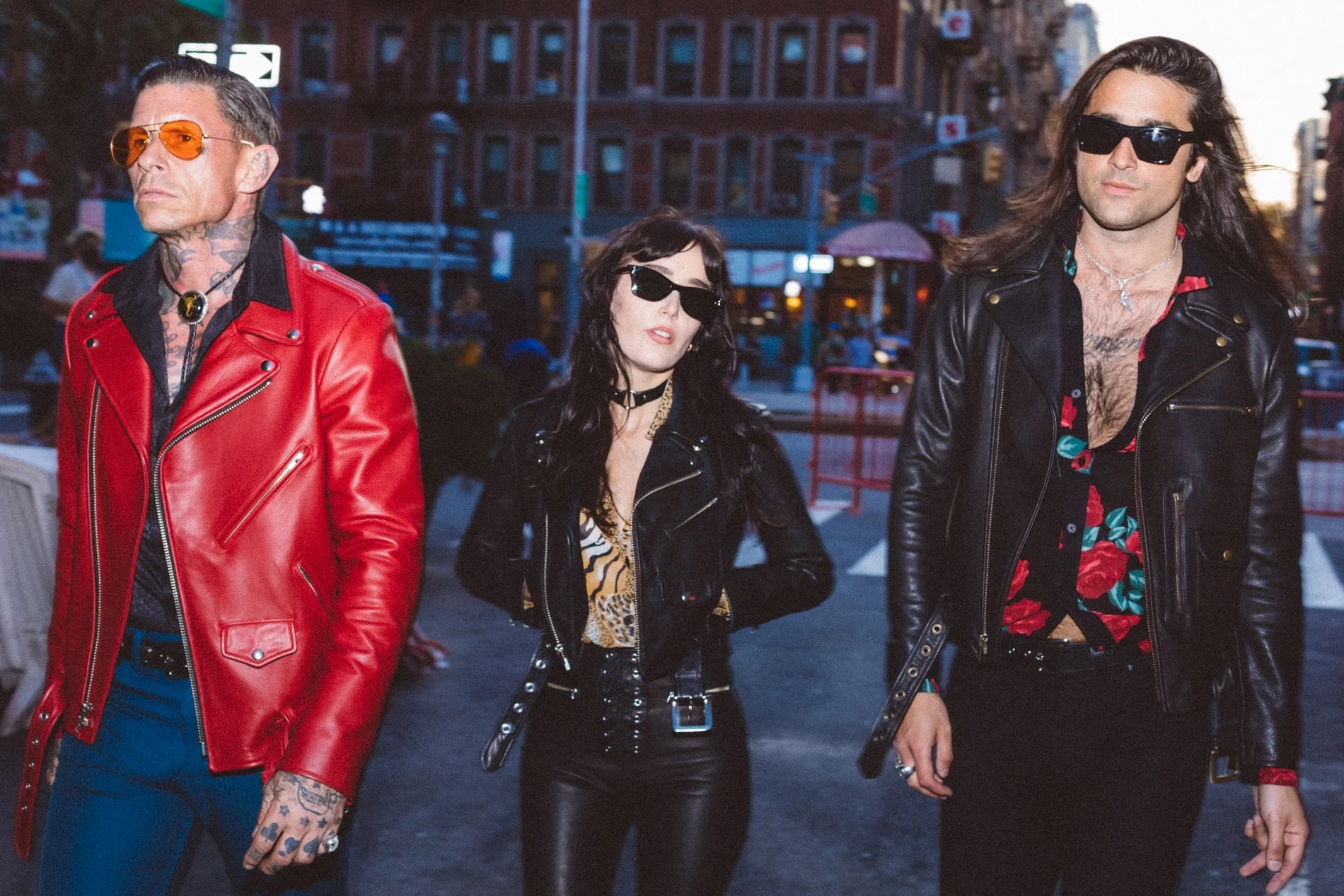 BOWERY RED LEATHER BIKER JACKET (MENS) - Image 3
