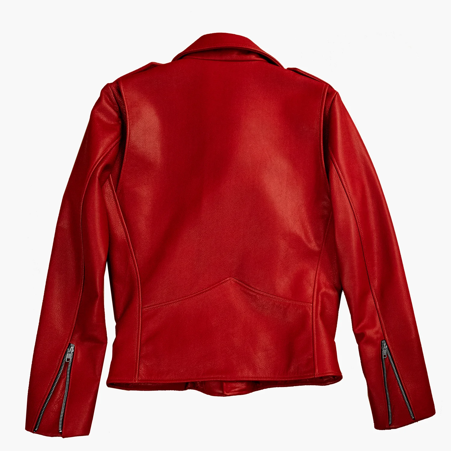 BOWERY RED LEATHER BIKER JACKET (MENS) - Image 4