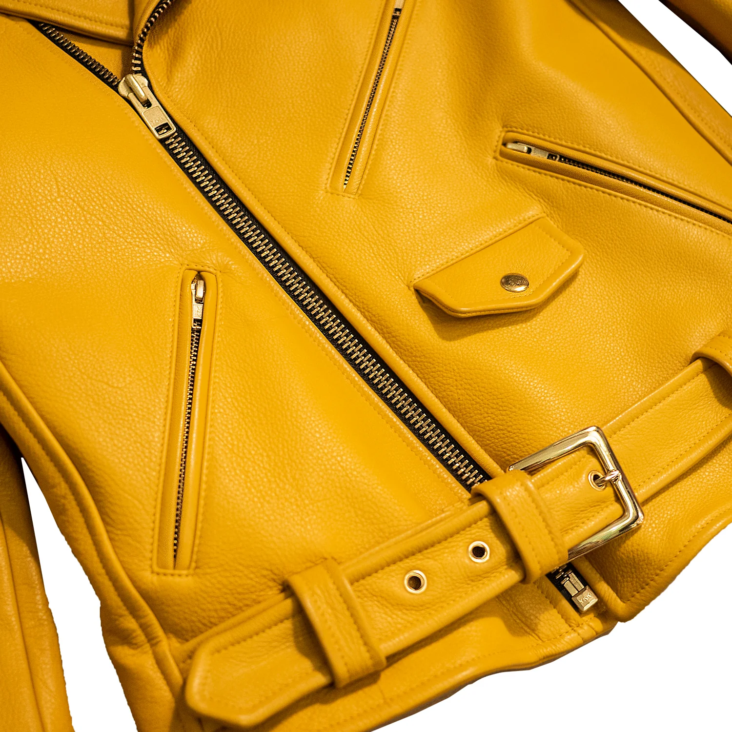BOWERY JACKET - S / YELLOW w/ SNAKESKIN LINING + GOLD HARDWARE - Image 3