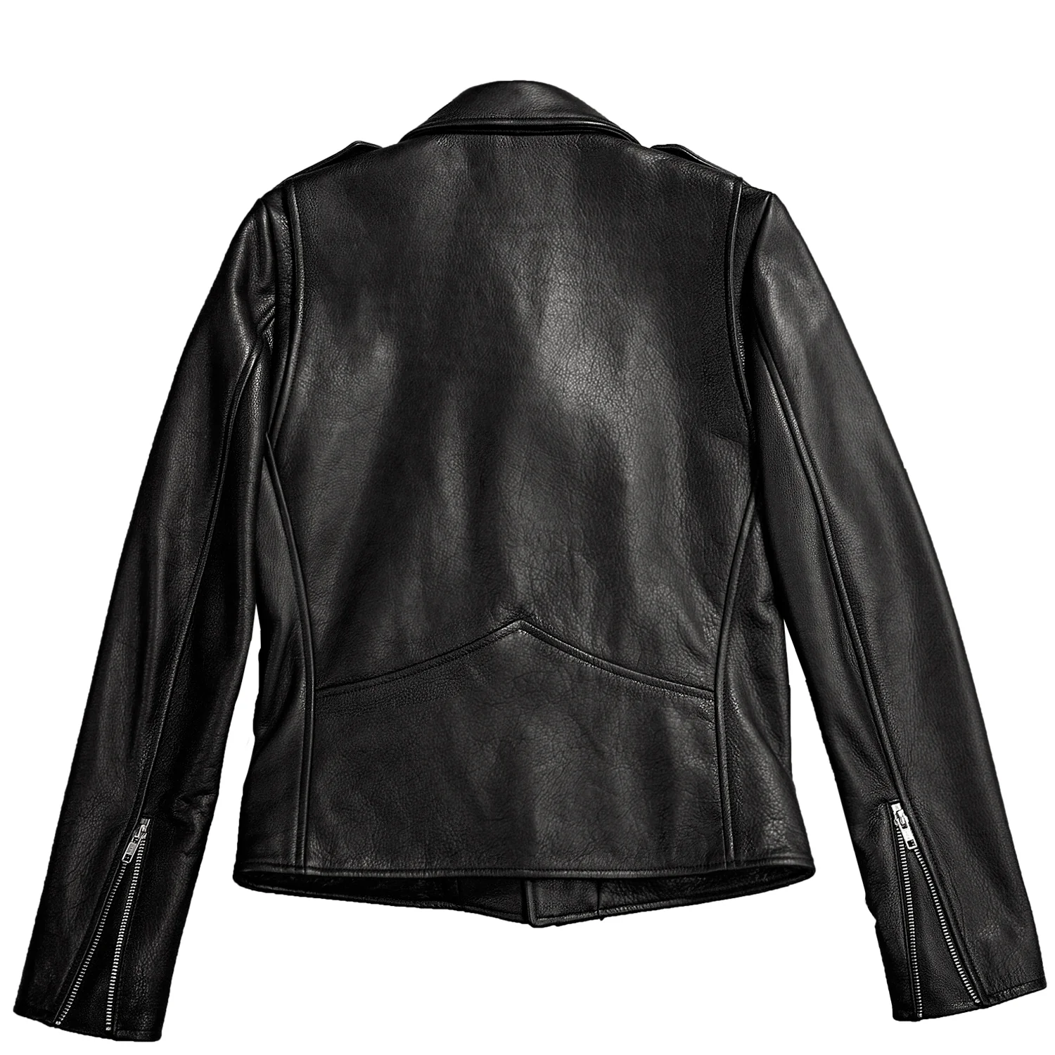 BOWERY BLACK LEATHER BIKER JACKET (MENS) (NO BELT) - Image 6