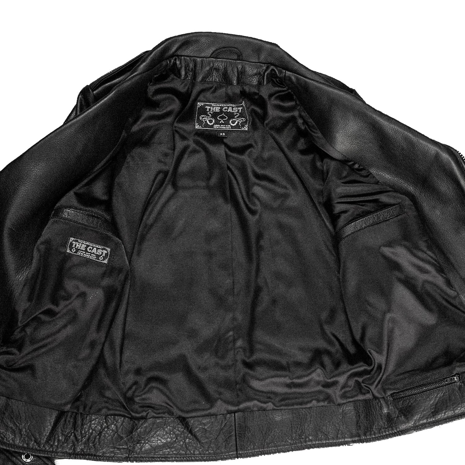 BOWERY BLACK LEATHER BIKER JACKET (MENS) (NO BELT) - Image 7