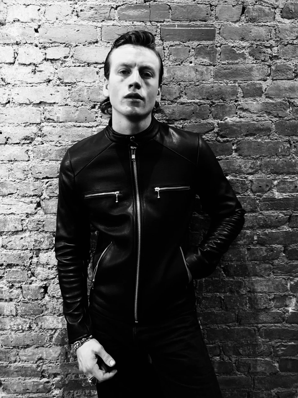 AMSTERDAM CAFE RACER BLACK LEATHER BIKER JACKET - Image 7