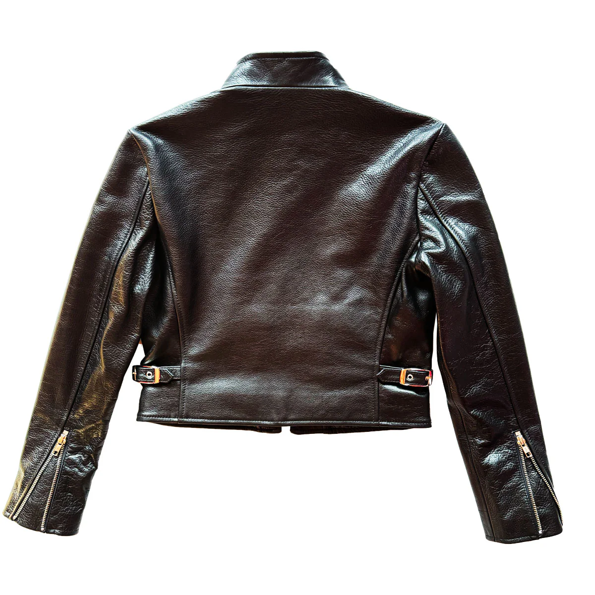 CROPPED AMSTERDAM CAFE LEATHER JACKET (LIGHTWEIGHT COWHIDE) - Image 2