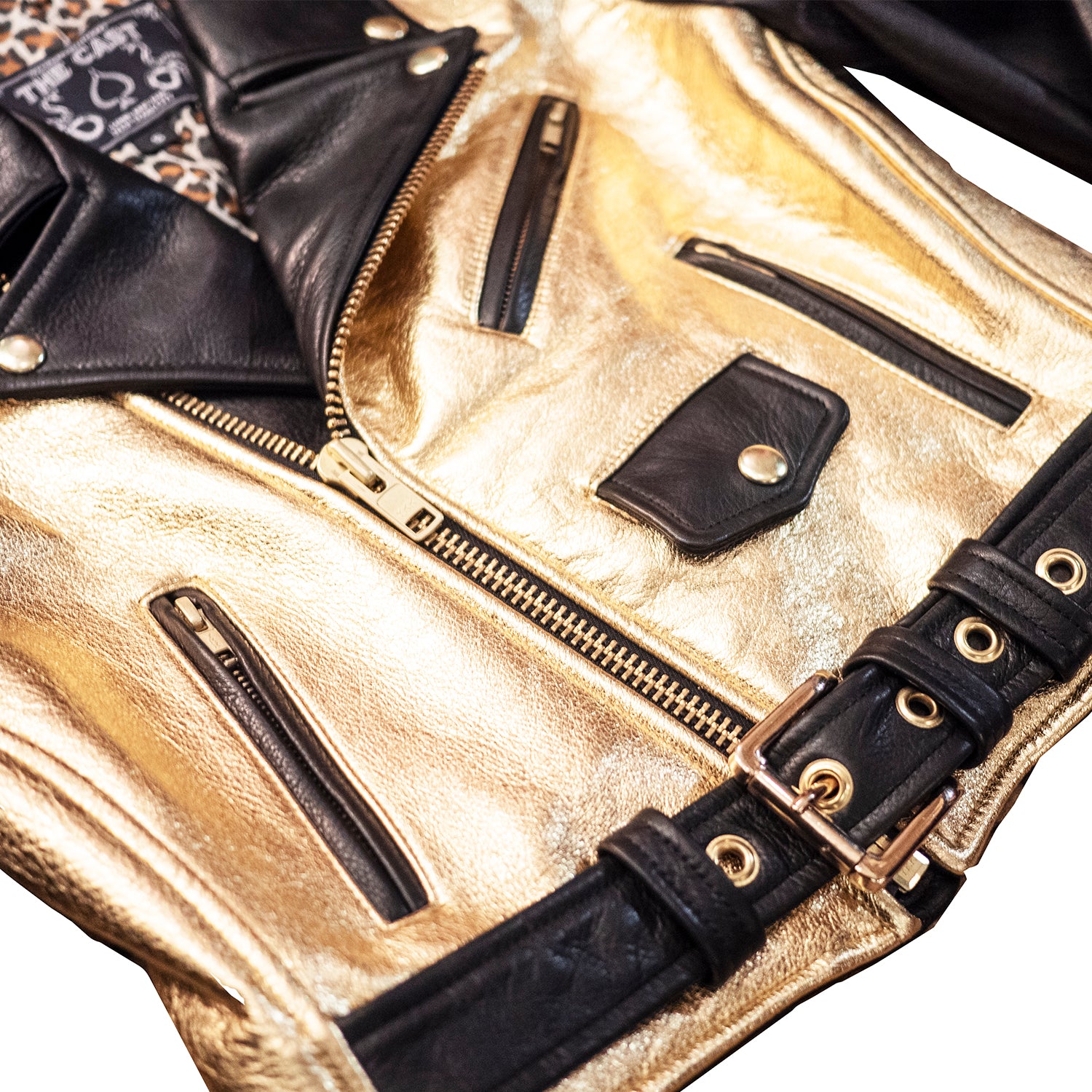 CROPPED BOWERY JACKET - Gold Metallic & Black - Image 5