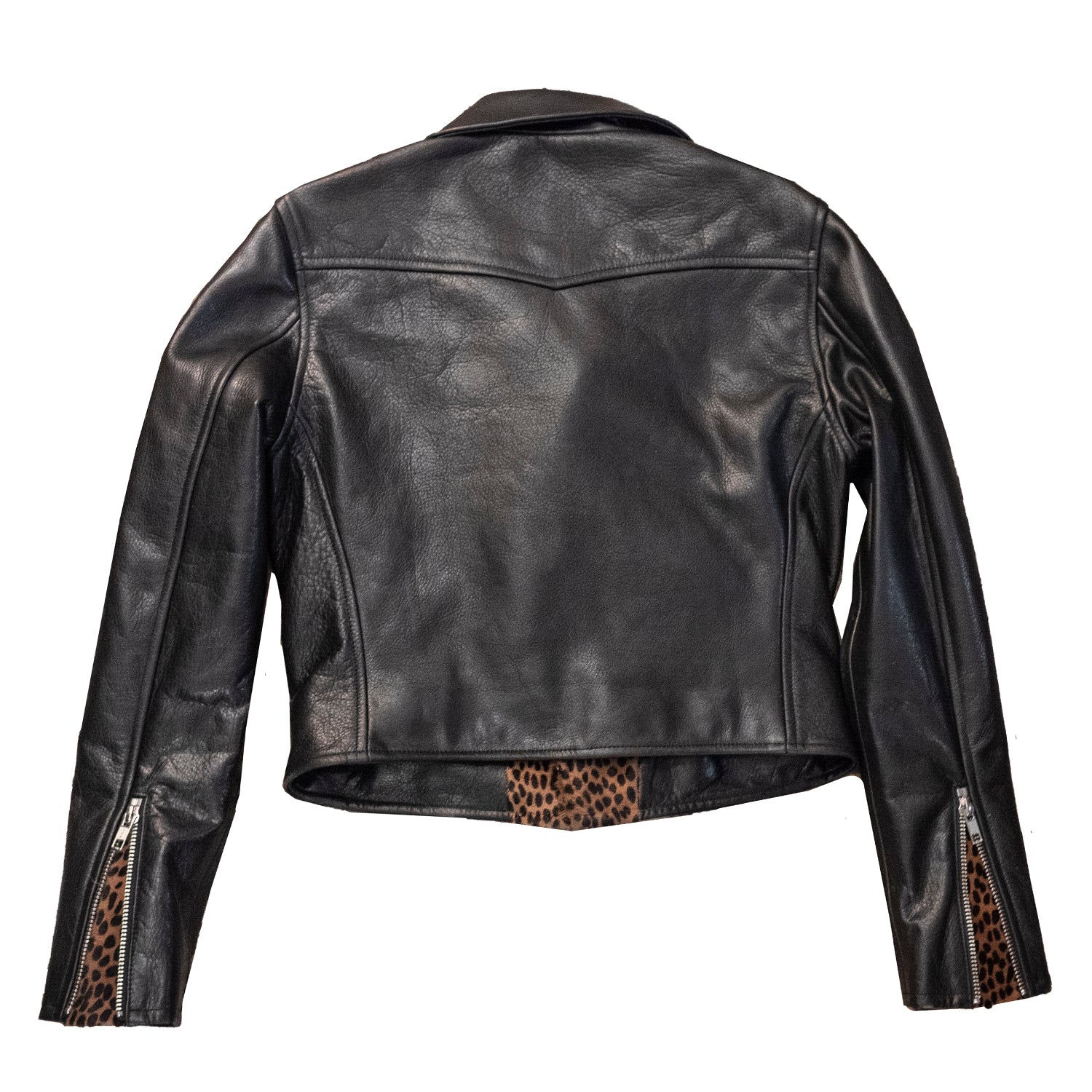 CROPPED BOWERY JACKET - Black & Cheetah - Image 2