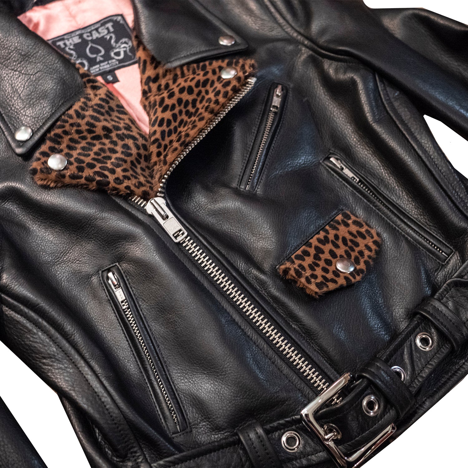CROPPED BOWERY JACKET - Black & Cheetah - Image 3