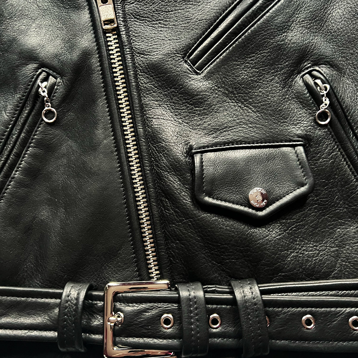 CROPPED BOWERY - BLACK LEATHER BIKER JACKET (MENS) *BEST SELLER - Image 8