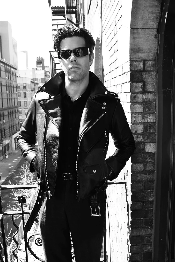 CROPPED BOWERY - BLACK LEATHER BIKER JACKET (MENS) *BEST SELLER - Image 9