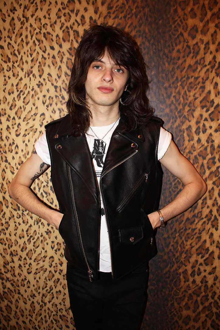 CROPPED BOWERY BLACK LEATHER VEST (MENS) - Image 2