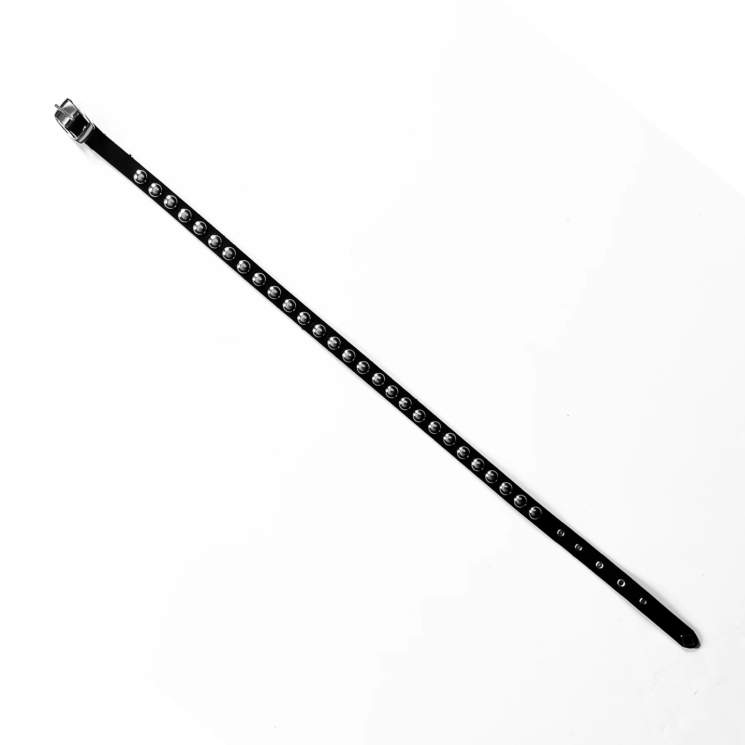 DOME STUDDED BLACK LEATHER BELT - Image 3