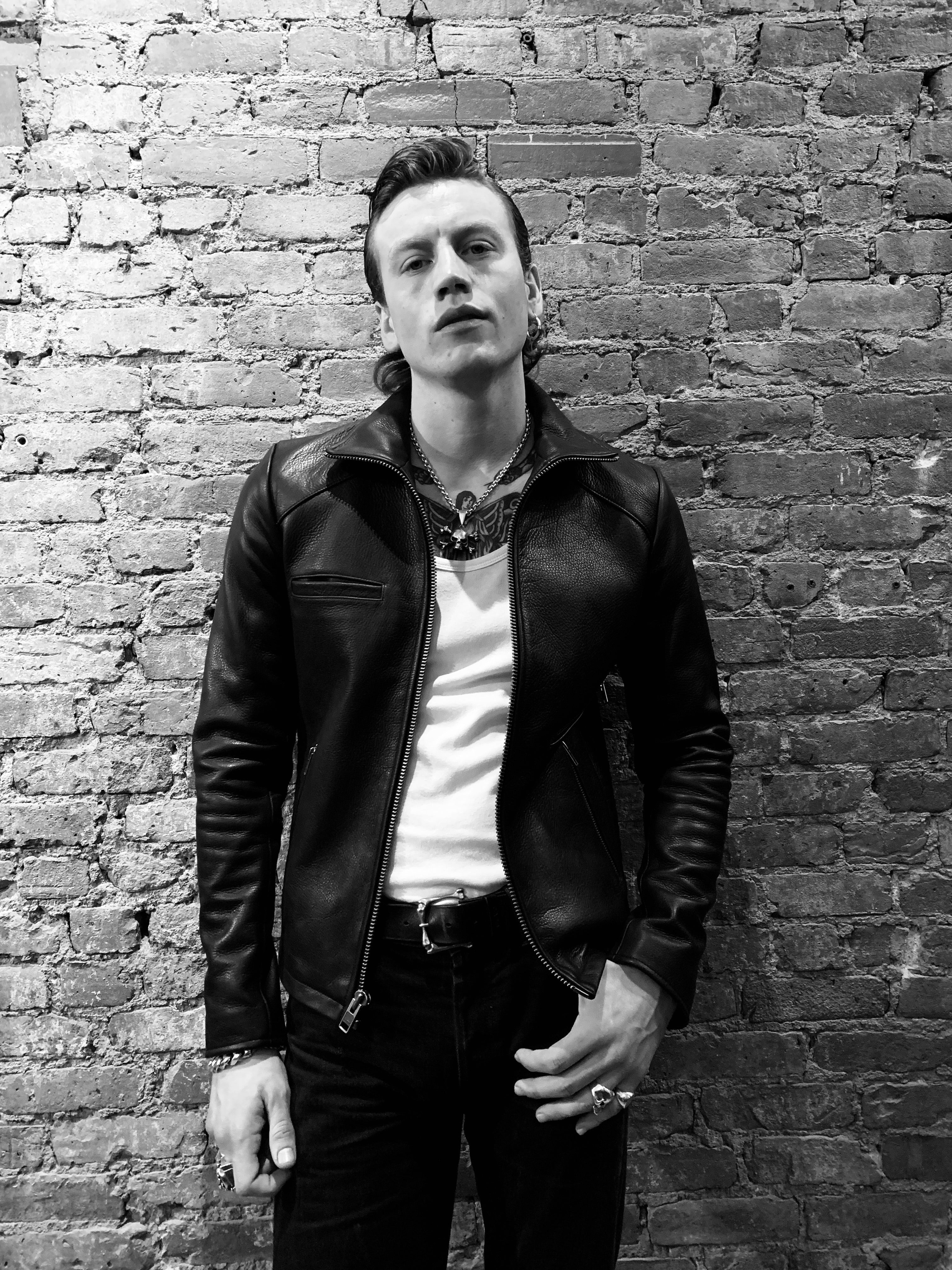 DOWNTOWN BLACK LEATHER JACKET - Image 3