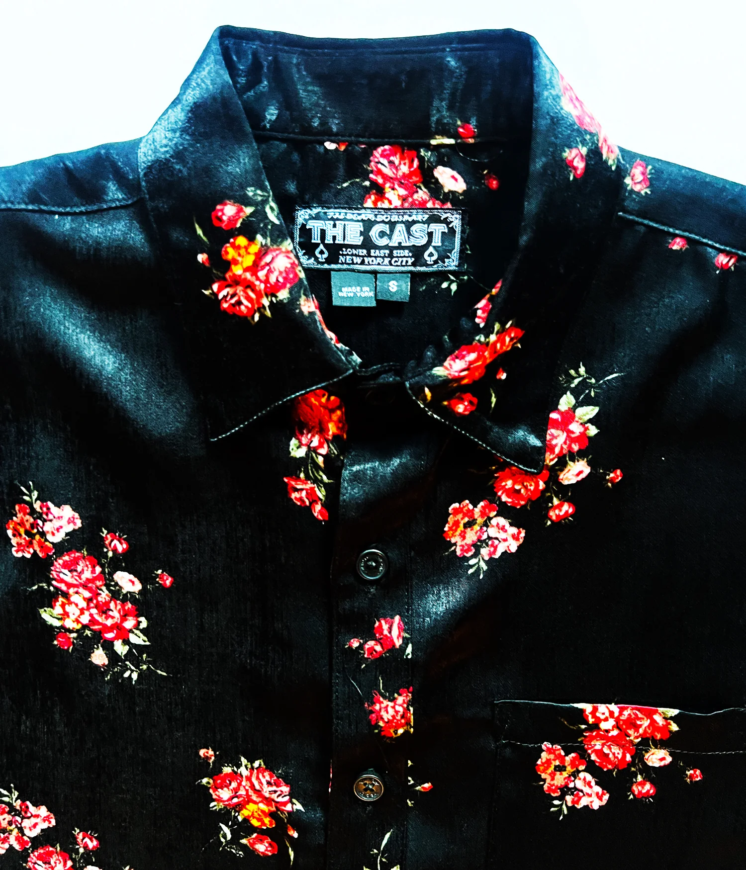 LOVE ME Black Rose Print Shirt - Image 5