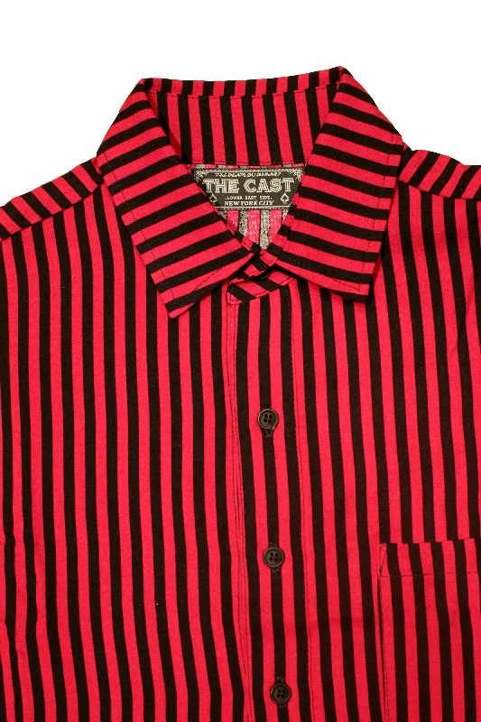 MAGENTA & BLACK STRIPED BUTTON–UP - Image 3