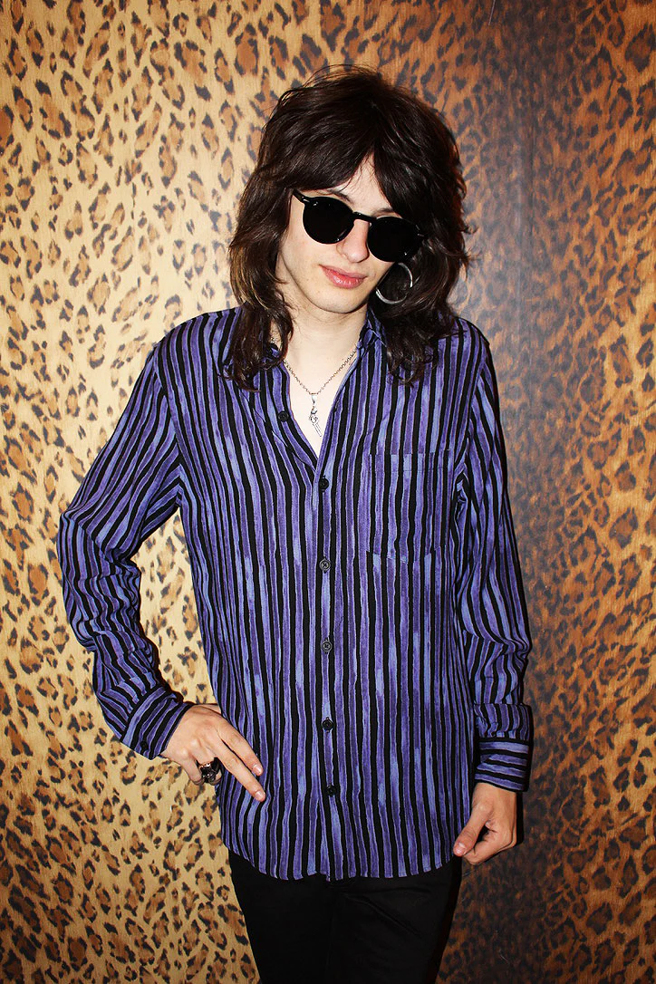 MOONLIGHT MOTEL Purple and Black Stripe Shirt - Image 5