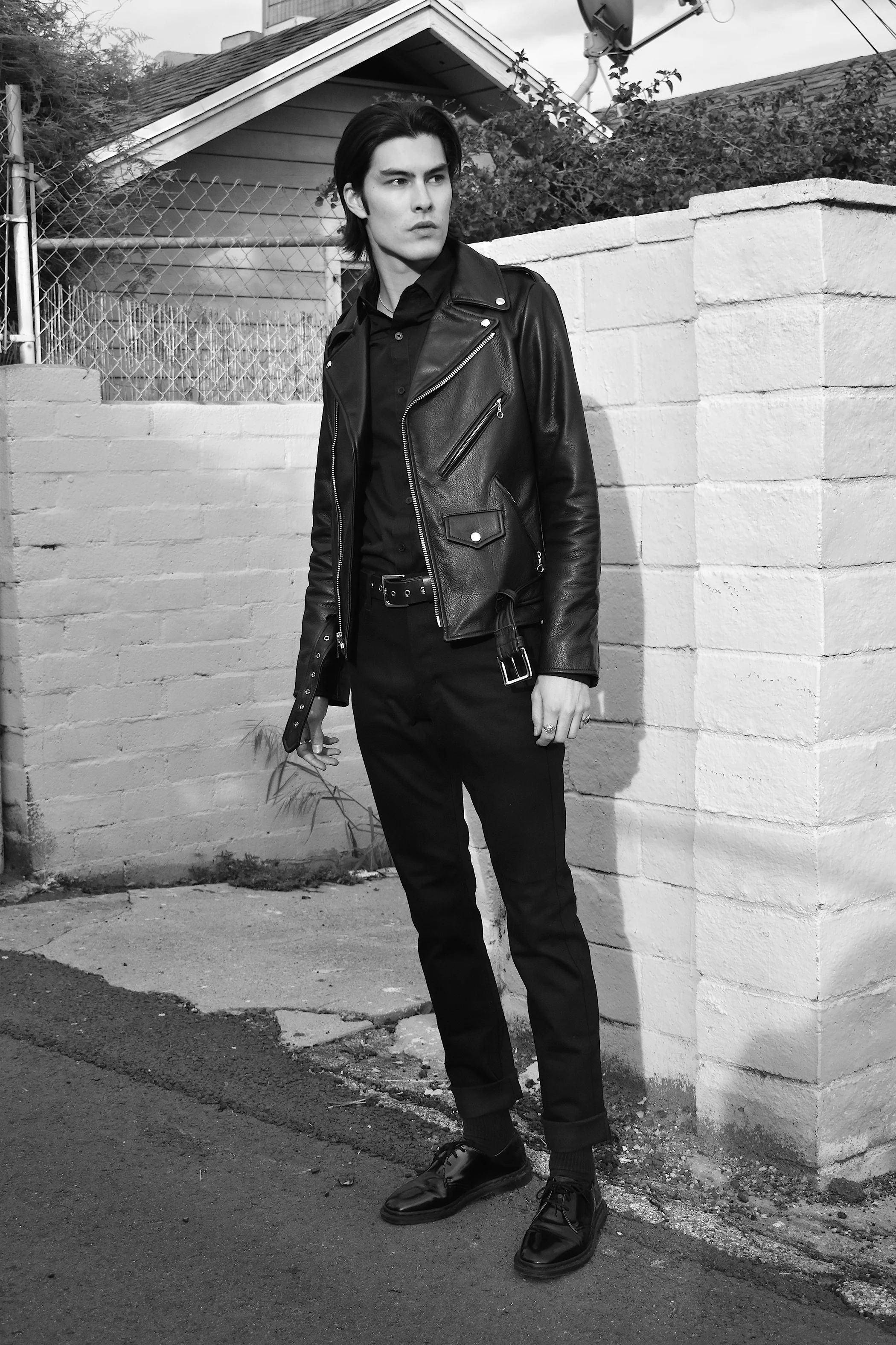 BOWERY - BLACK LEATHER BIKER JACKET (MENS) *BEST SELLER - Image 4