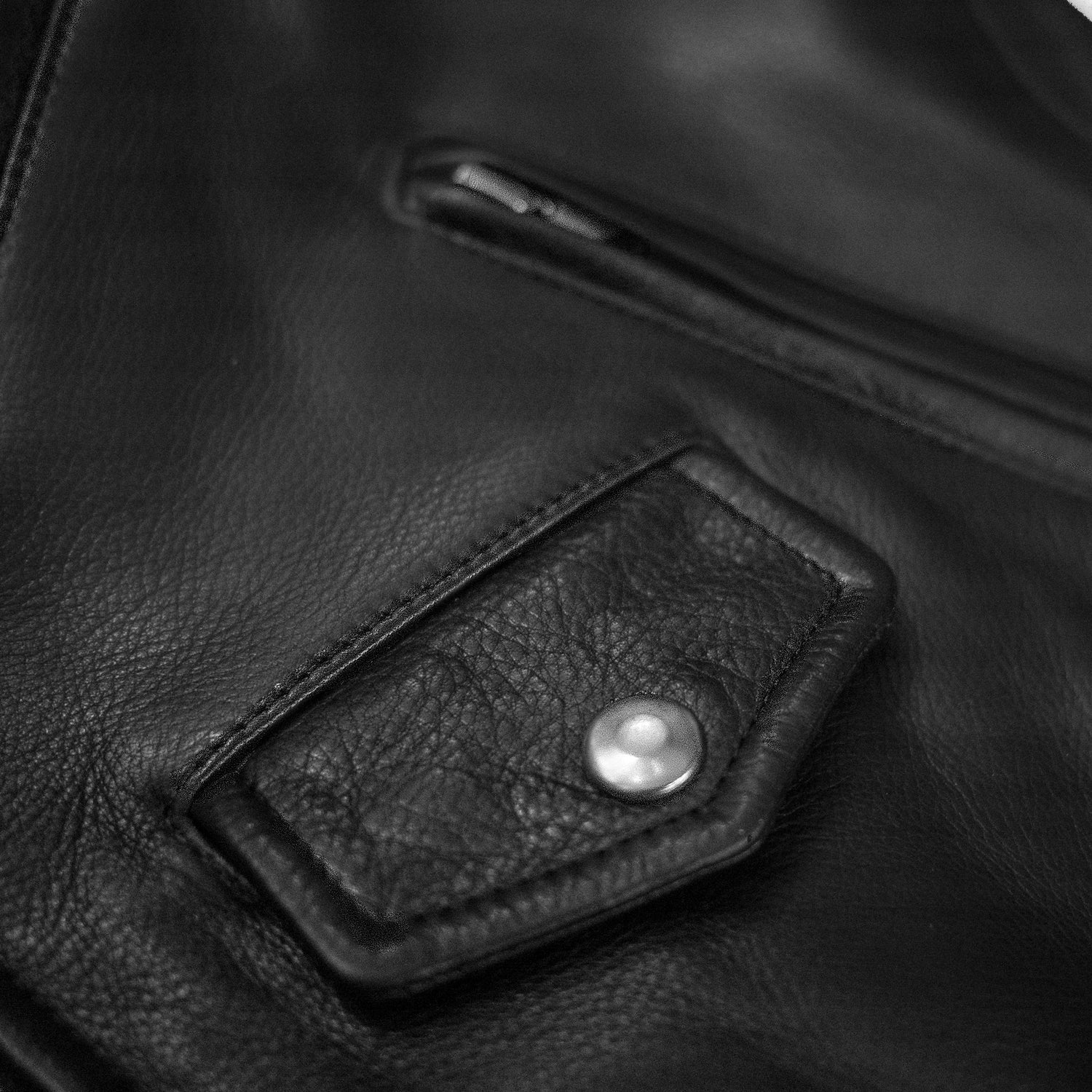 BOWERY - BLACK LEATHER BIKER JACKET (MENS) *BEST SELLER - Image 8