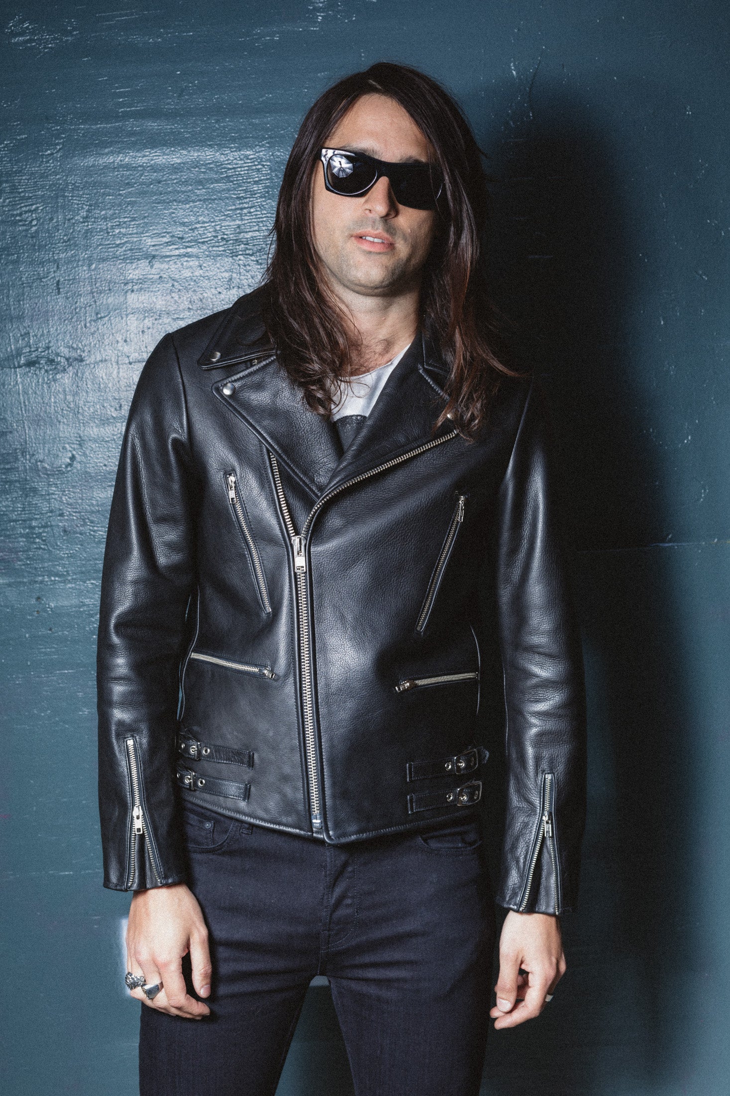 ESSEX BLACK LEATHER BIKER JACKET - Image 8