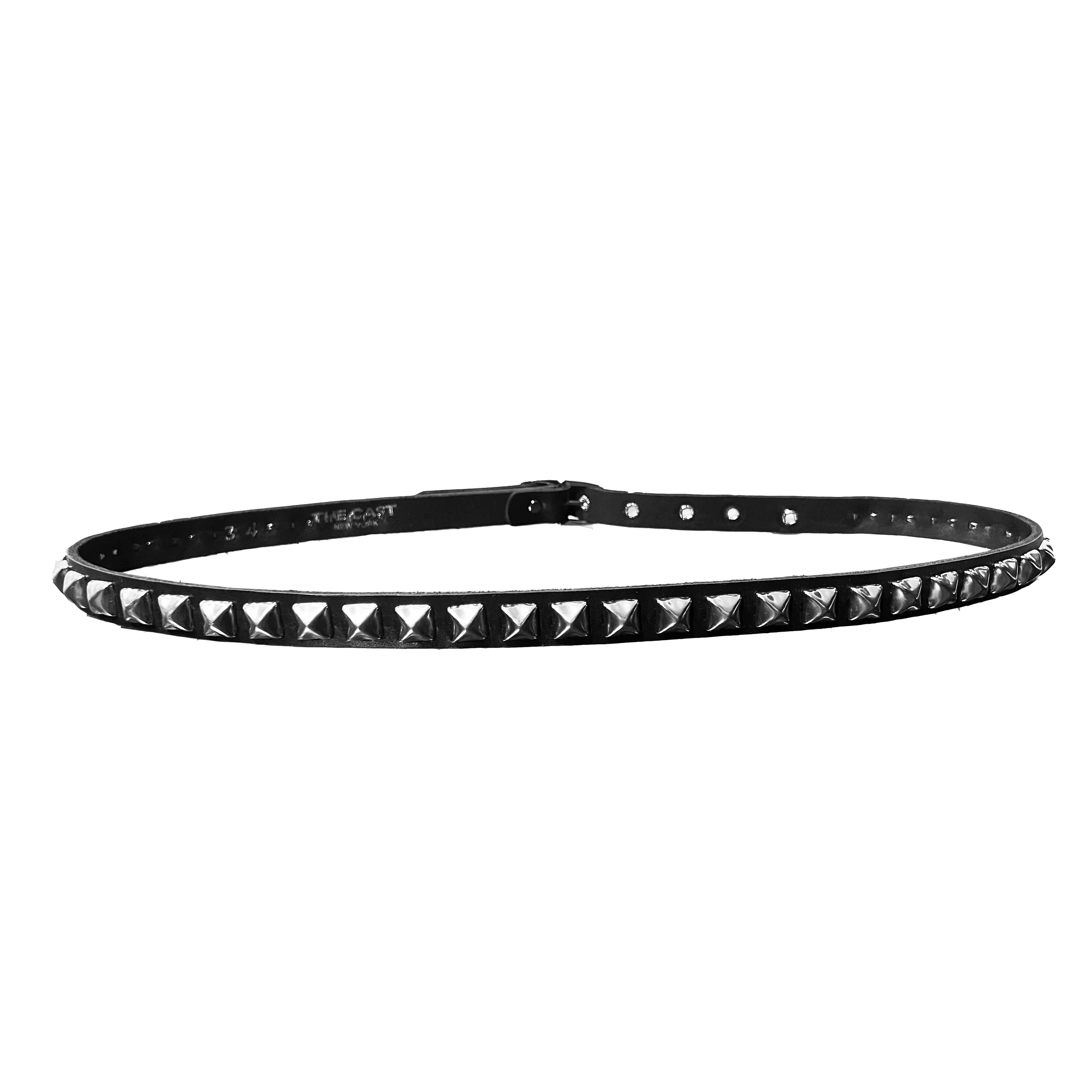 RUNAWAY PYRAMID STUD BLACK LEATHER BELT - Image 2