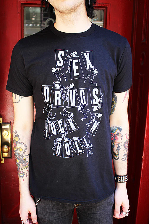 SEX DRUGS ROCK N ROLL T-SHIRT (BLACK) - Image 3