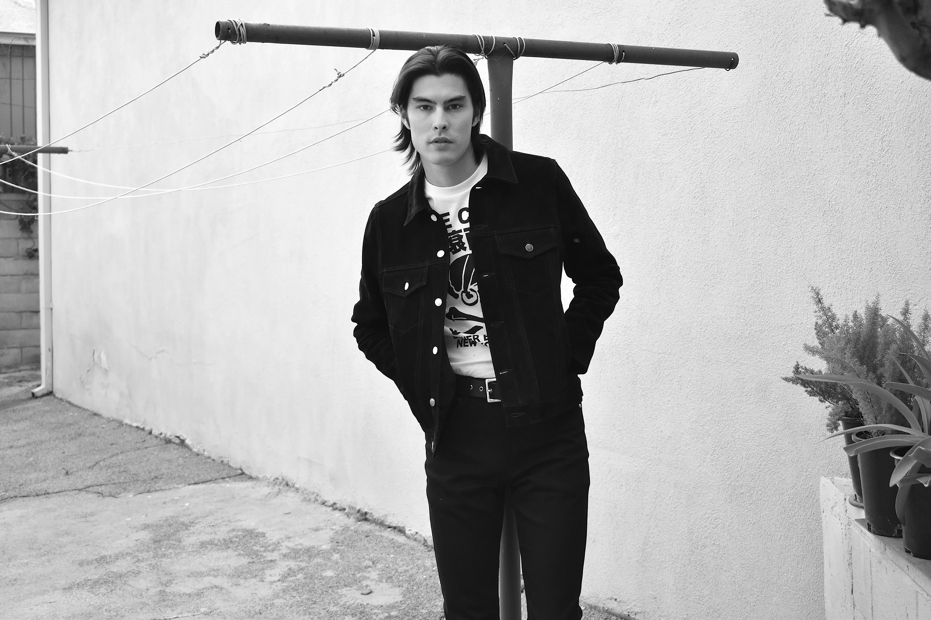 SIXTY EIGHT BLACK LEATHER SUEDE TRUCKER JACKET - Image 7