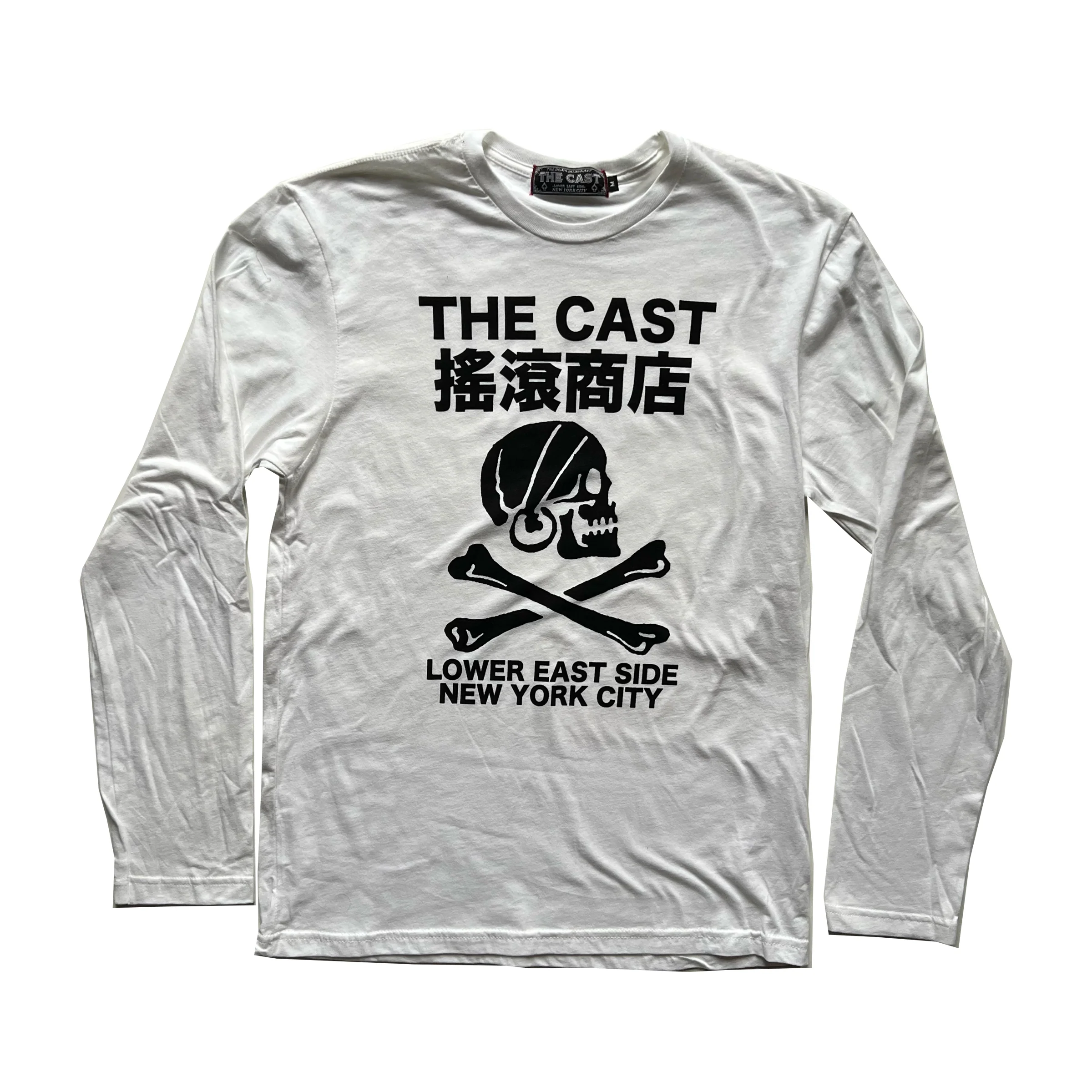 THE CAST SKULL AND CROSSBONES LONG SLEEVE T-SHIRT (White)