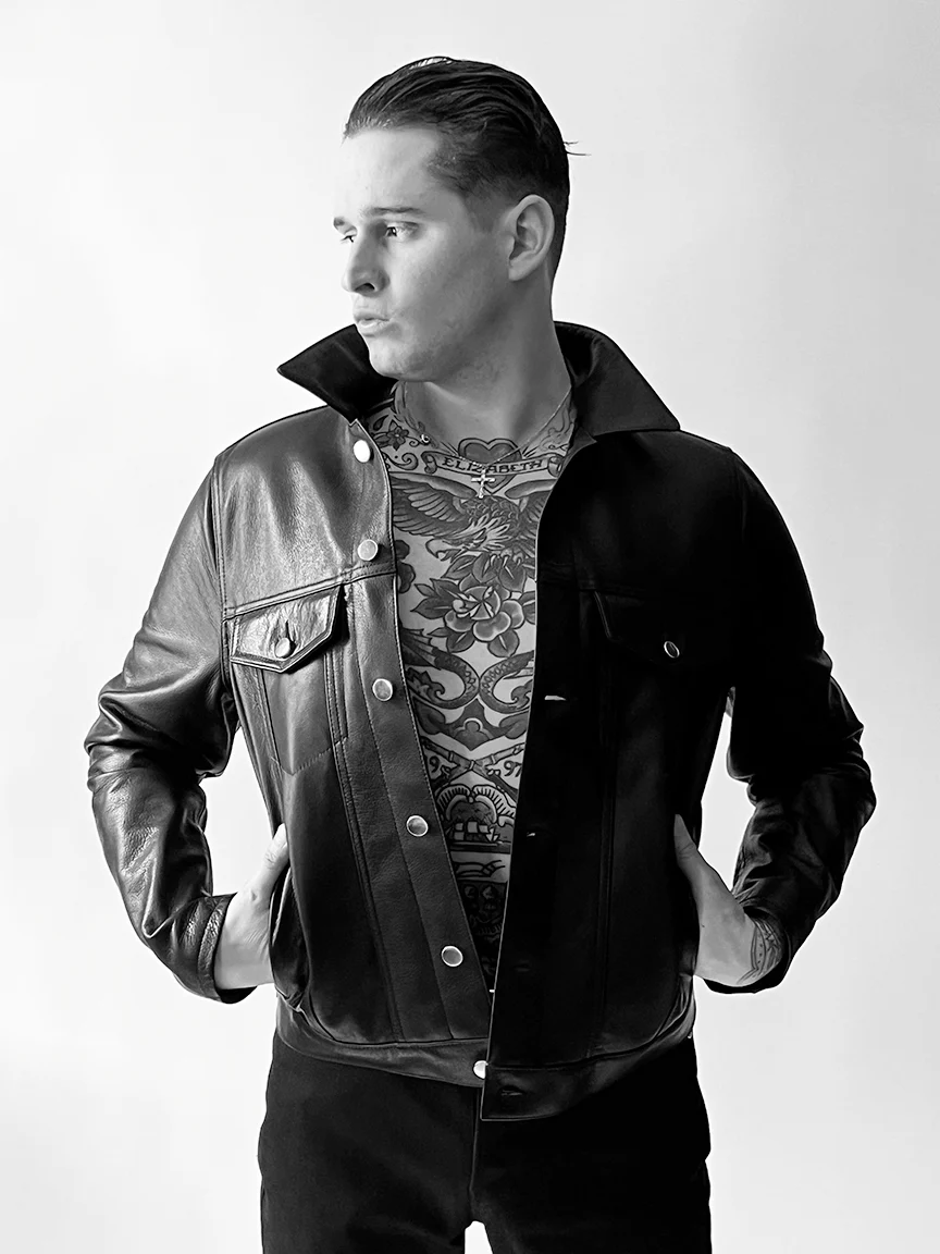 SIXTY EIGHT LEATHER TRUCKER JACKET - Image 3