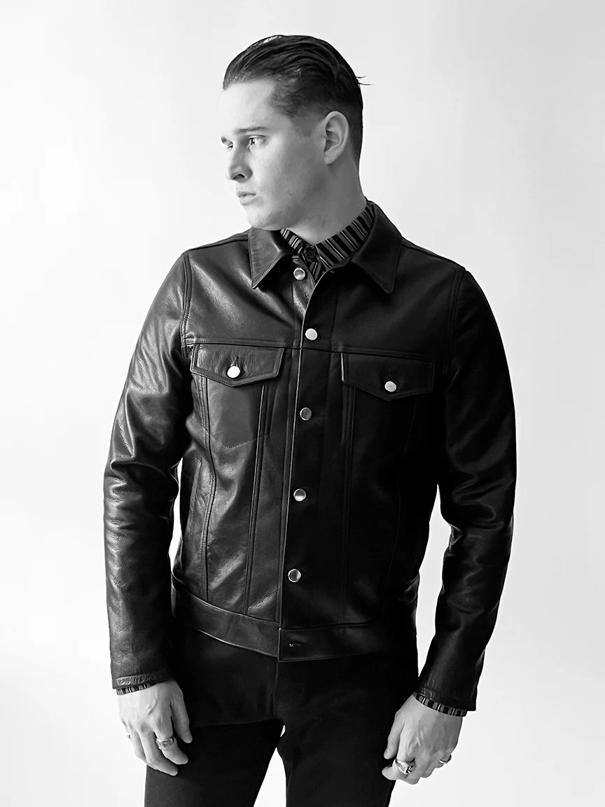 SIXTY EIGHT LEATHER TRUCKER JACKET - Image 4